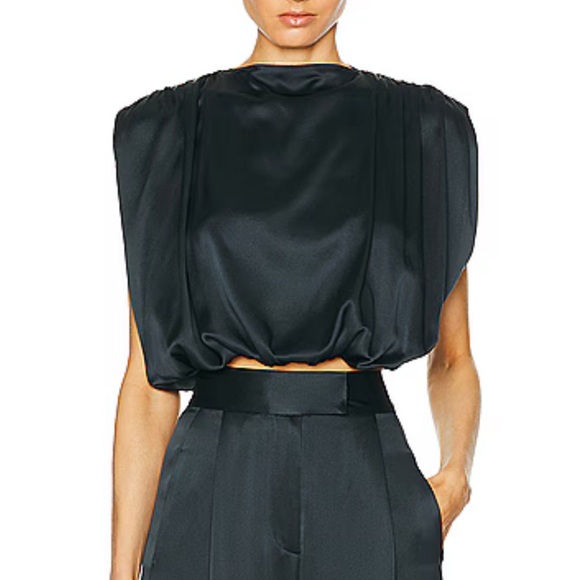 $635 Sz 2 S The Sei Rose Silk Cropped Gathered Blouse Top - Picture 7 of 8